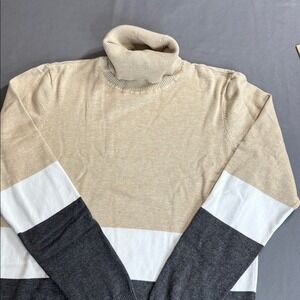 CALVIN KLEIN Neutral Colors Turtleneck Sweater size M